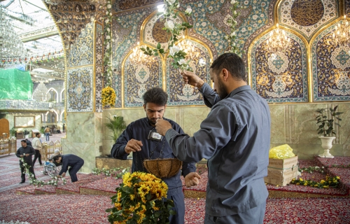 تزيين الصحن العباسي لأستقبال شهر شعبان 
