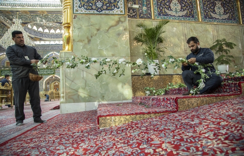 تزيين الصحن العباسي لأستقبال شهر شعبان 